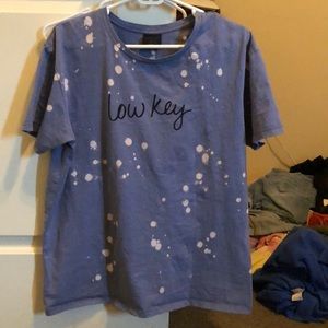 New Blue Bleach Splatter Oversized Graphic Tshirt